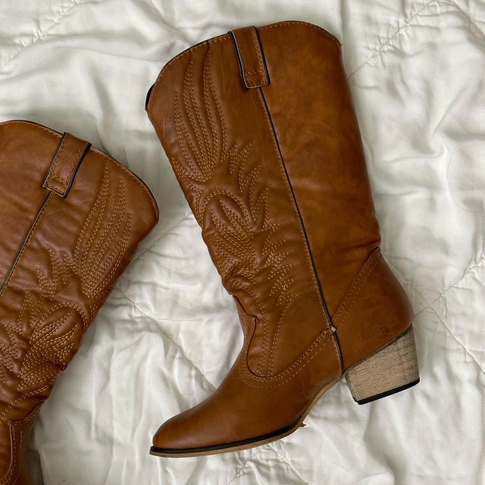 Brown cowboy boots